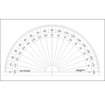 Protractor 1/2 cercle- graduated in degrees - 10 cm diam