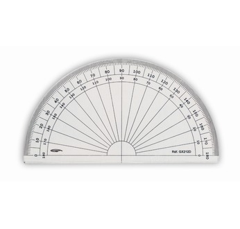 Protractor 1/2 cercle- graduated in degrees - 13 cm diam