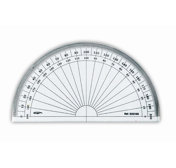 Protractor 1/2 cercle- graduated in grades - 13 cm diameter