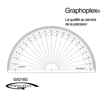 Rapporteur 1/2 cercle - grades Ø 16 cm