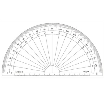 Rapporteur 1/2 cercle - degrés Ø 20 cm