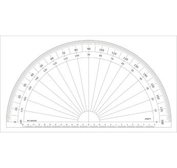 Protractor 1/2 cercle- graduated in degrees - 30 cm diam