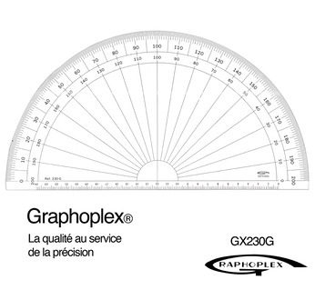 Protractor 1/2 cercle- graduated in grades - 30 cm diameter