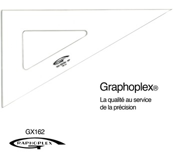 Set-square 60° with 3 sraight edges 28cm, 3mm thick