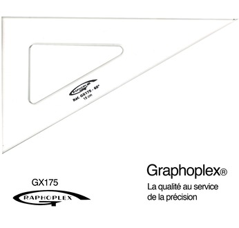 Equerre 60° 3 bords droits 15 cm