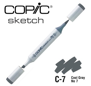 COPIC SKETCH -  358 colours - COPIC SKETCH C7 Cool Gray No.7