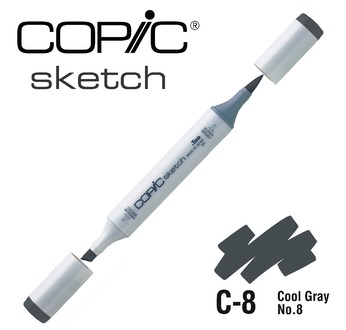COPIC SKETCH -  358 colours - COPIC SKETCH C8 Cool Gray No.8
