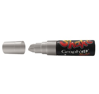 GRAPH'IT SHAKE marker with pigmented ink and extra-large tip 0001 - Silver