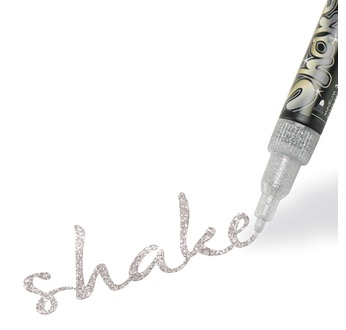 GRAPH'IT SHAKE Marqueur à paillettes pointe fine 3mm - Glitter Silver