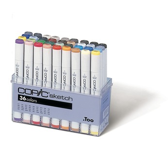 COPIC SKETCH 36 colours set (including 12 greys)