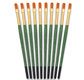 Tristar, Synthetic fibre brush - flat N°8 - short green handle