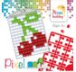 PIXEL Kit créatif porte-clé 4x3cm - Cerises