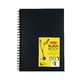 DERWENT - Carnet dessin spirales haut A4 - 40 feuilles noires 200gsm