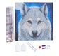 CRYSTAL ART Kit tableau broderie diamant 30x30cm Loup clair de lune