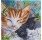 CRYSTAL ART Kit tableau broderie diamant 30x30cm Chats dormeurs