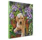 CRYSTAL ART Kit tableau broderie diamant 30x30cm Chien & fleurs