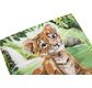 CRYSTAL ART Kit carte broderie diamant 18x18cm Bébé tigre