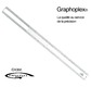 GRAPHOPLEX Ruler: transparent 50 cm; 4 mm thick; 2 bevelled & white opaque edges