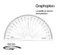 Protractor 1/2 cercle- graduated in grades - 16 cm diameter