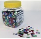 200 Glitter pompons Assorted colours & sizes